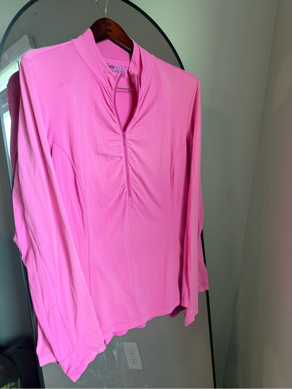Ibkul Solid Long Sleeve Mock Neck Top golf Womens XL